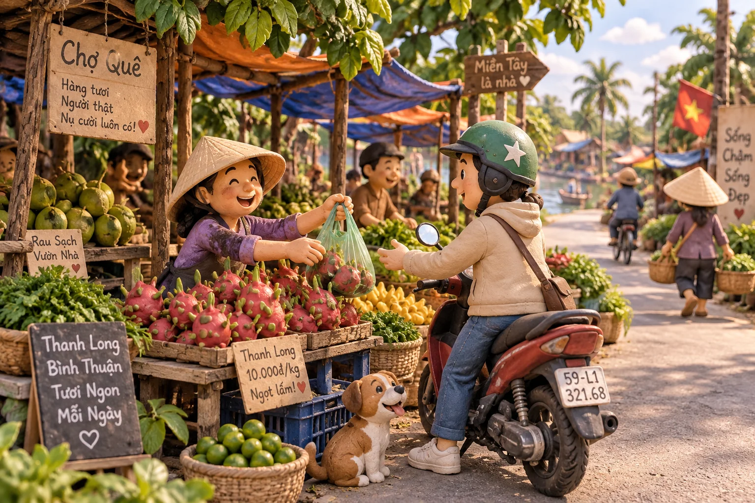 Chợ cóc ven đường sớm mai